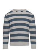 Striped Knit Sweater Blue Mango