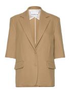 Weave Short Sleeve Blazer Beige REMAIN Birger Christensen