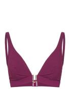 Glow Bikini Wirefree Plunge T-Shirt Bra Burgundy Chantelle Beach