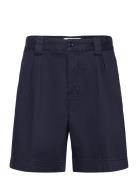 Pleated Twill Chino Shorts Blue GANT