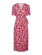 Yasalira Ss Long Wrap Dress S. Noos Pink YAS