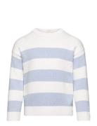 Striped Cotton-Blend Sweater Blue Mango