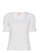 Crhenva O-Neck Blouse White Cream