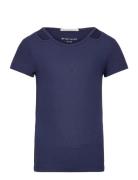 Cut Out Rib T-Shirt Blue Tom Tailor