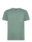 Mens Shirt T-Shirt 1/2 Sleeve Green Denham
