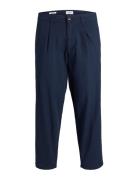 Jpstbill Jjdave Linen Blend Tap. Crop Navy Jack & J S