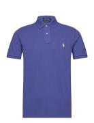 Custom Slim Fit Mesh Polo Shirt Blue Polo Ralph Lauren