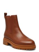 Corinne Burnished Leather Bootie Brown Lauren Ralph Lauren