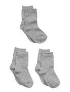 3-Pack Cotton Socks Grey Melton