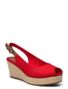 Iconic Elba Sling Back Wedge Red Tommy Hilfiger