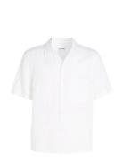 Linen Cotton Cuban S/S Shirt White Calvin Klein
