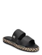 Th Leather Flat Esp Sandal Black Tommy Hilfiger