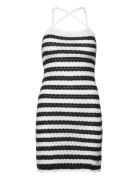 Tjw Crochet Stripe Dress Black Tommy Jeans