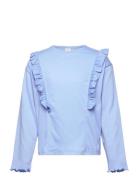 Top Long Sleeve Flounce Blue Lindex