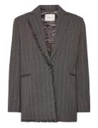 Ariana Tailored Fringe Blazer Grey Malina