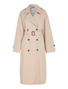 Cotton Relaxed Trench Beige Tommy Hilfiger