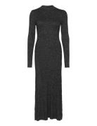 Lurex F&F Mock-Nk Midi Dress Black Tommy Hilfiger