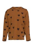 Basic Hearts Ls Tee Tencel™ Brown Mini Rodini