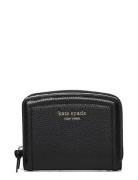 Knott Pebbled Leather Small Compact Wallet Black Kate Spade