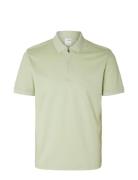 Slhfave Zip Ss Polo B Green Selected Homme