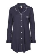 Lrl Hammond Knit Collar Sleepshirt Navy Windsor Blue Lauren Ralph Laur...