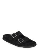 Blake Sandal - Black Suede Black Garment Project