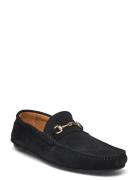 Slhsergio Suede Horsebit Driving Shoe Black Selected Homme