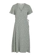 Vilovie S/S Wrap Midi Dress/Su - Noos Green Vila