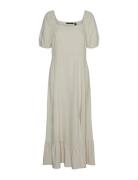 Vmmymilo Ss 7/8 Dress Wvn Ga Grey Vero Moda