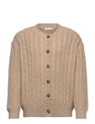 Cardigan Chunky Knit Cabel Beige Petit Piao