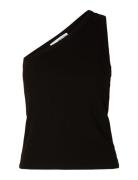 Slfanna Shoulder Top Black Selected Femme