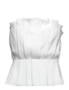 Luciana Pleated Off-The-Shoulder Top White Malina