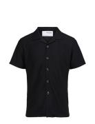 Slhloose-Plisse Resort Ss Shirt Ex Black Selected Homme
