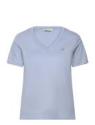 Reg Shield Ss V-Neck T-Shirt Blue GANT