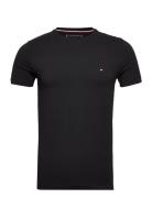 Core Stretch Slim C-Neck Tee Black Tommy Hilfiger