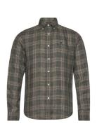 Linen Check Bd Shirt Khaki Morris