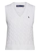 Cable-Knit Cotton V-Neck Sweater Vest White Polo Ralph Lauren