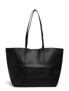 Pebbled Effect Shopper Bag Black Mango