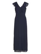 Vifalia V-Neck Long Dress - Noos Navy Vila