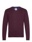 Basic V-Neck Knit Burgundy Tom Tailor