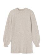 Nlflodet Ls Short Knit Dress Beige LMTD