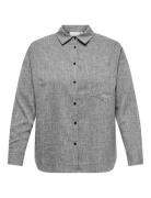 Carsuttin L/S Loose Shirt Wvn Grey ONLY Carmakoma