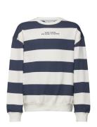 Striped Cotton-Blend Sweatshirt Navy Mango