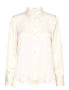 Satin Finish Flowy Shirt White Mango