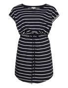 Carapril Ss Knee Dress Stripe Jrs Noos Blue ONLY Carmakoma