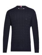 Classic Cotton Cable Crew Neck Navy Tommy Hilfiger