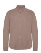 Slim Ls Comfort Tencel Shirt Brown J. Lindeberg