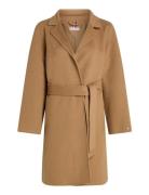 Reg Df Wool Belted Coat Beige Tommy Hilfiger