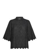 Louisell Blouse Ss Black Lollys Laundry