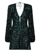 Sequins Mini Flowy Dress Green ROTATE Birger Christensen